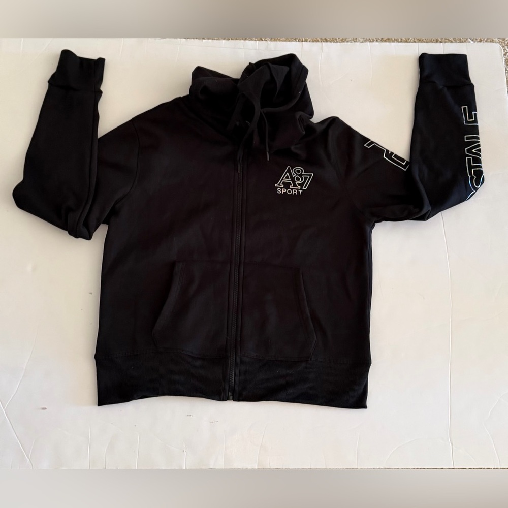 Aeropostale Sport Black Zip-Up Hoodie